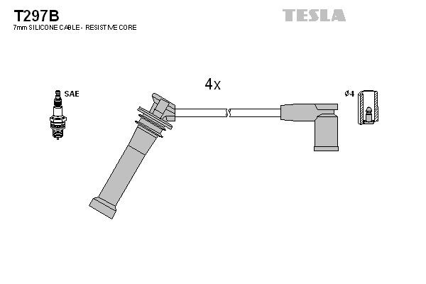 TESLA T297B Ignition Cable Kit L 813-18-140 B