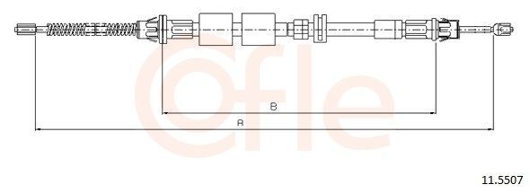 COFLE 11.5507 Hand brake cable Left Rear, Right Rear, 1611/1321mm