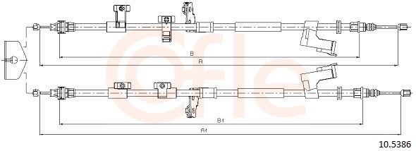 COFLE Hand brake cable 10.5386 Ford KUGA 2014
