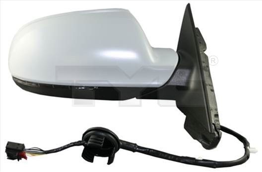 TYC 302-0095 Wing mirror Right, primed, for electric mirror adjustment, Convex, Heatable