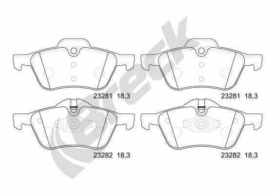 BRECK Brake pad kit 23312 00 701 20 for BMW 7 Series, 5 Series, 6 Series