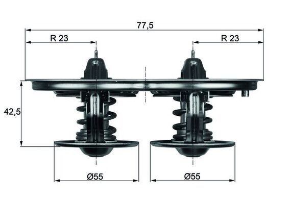 MAHLE ORIGINAL TX 32/1D Kühlwasserthermostat für SCANIA P,G,R,T - series LKW in Original Qualität