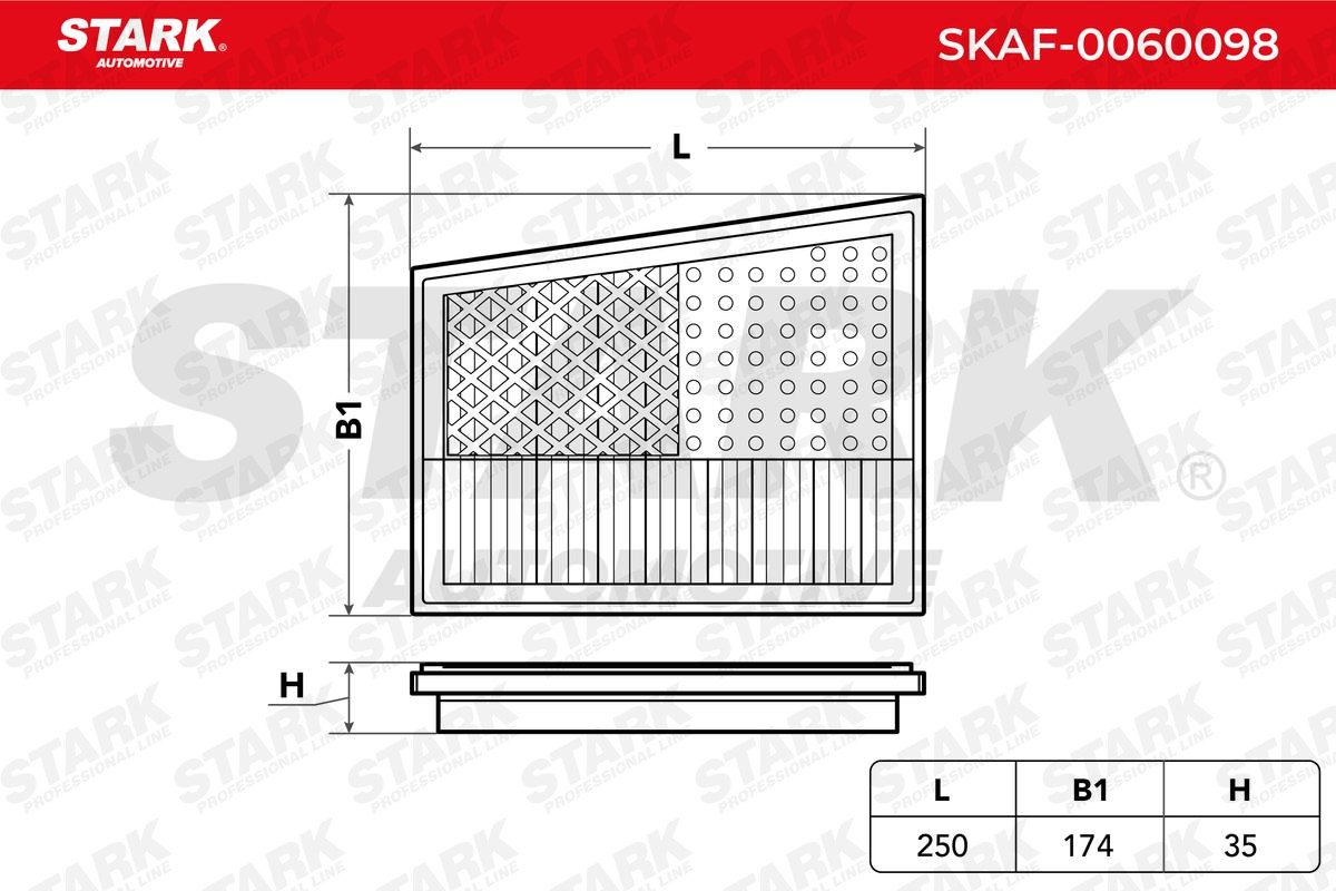 SKAF0060098 Engine air filter STARK SKAF-0060098 review and test
