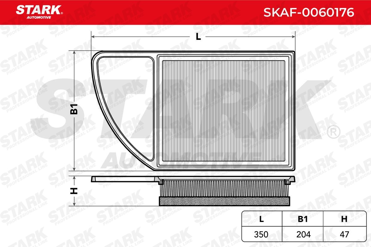 STARK SKAF-0060176 Air filter 47mm, 204mm, 350mm, Pre-Filter