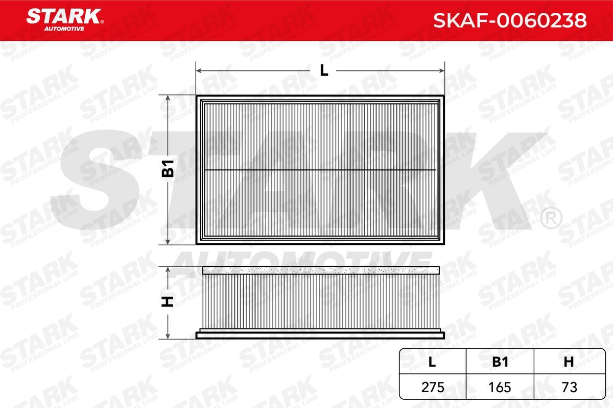 SKAF-0060238 Air filter SKAF-0060238 STARK 73,0mm, 165,0mm, 275,0mm, Air Recirculation Filter