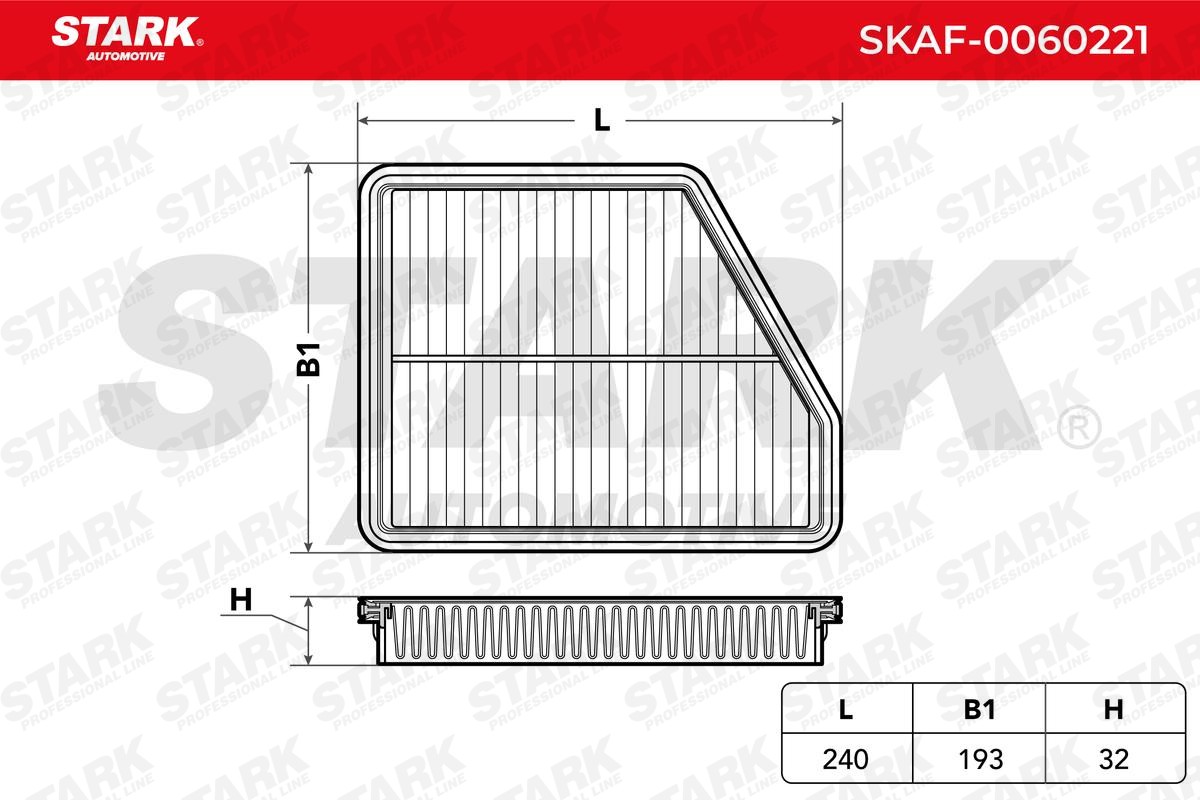 SKAF-0060221 Air filter SKAF-0060221 STARK 32mm, 240,0, 160,0mm, Air Recirculation Filter