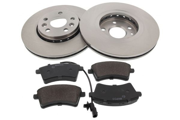MAPCO 47178 Brake discs and pads set Front Axle, Vented, with integrated wear warning contact