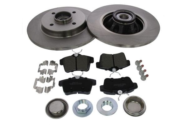 MAPCO Rear Axle, solid, with ABS sensor ring, with wheel bearing set, excl. wear warning contact Ø: 268mm, Brake Disc Thickness: 12mm Brake discs and pads 47340 buy