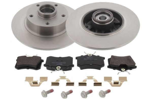 MAPCO Rear Axle, solid, with ABS sensor ring, with wheel bearing, with anti-squeak plate Ø: 260mm, Brake Disc Thickness: 8mm Brake discs and pads 47459 buy