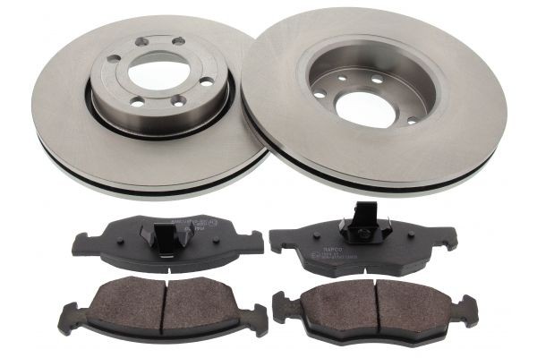 MAPCO 47460 Brake discs and pads set Front Axle, Vented, with anti-squeak plate, excl. wear warning contact