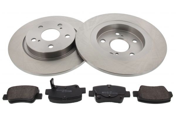 MAPCO Rear Axle, solid, with anti-squeak plate, with acoustic wear warning Ø: 290mm, Brake Disc Thickness: 11mm Brake discs and pads 47509 buy