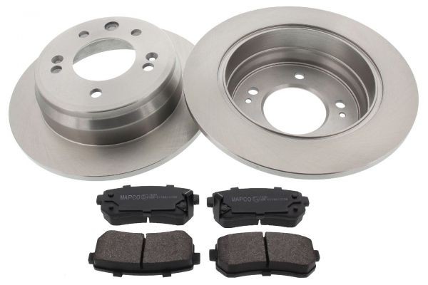 MAPCO Rear Axle, solid, with anti-squeak plate, with acoustic wear warning Ø: 262mm, Brake Disc Thickness: 10, 15,3mm Brake discs and pads 47609 buy