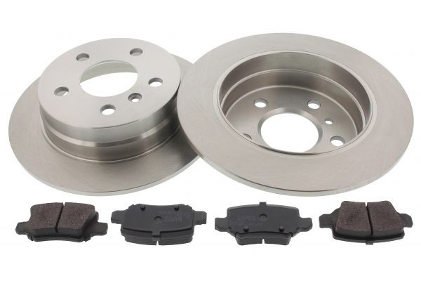 MAPCO Rear Axle, solid, with anti-squeak plate Ø: 258mm, Brake Disc Thickness: 8mm Brake discs and pads 47813 buy