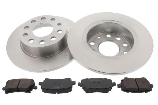 MAPCO 47842 Brake discs and pads set Rear Axle, solid, with anti-squeak plate, prepared for wear indicator