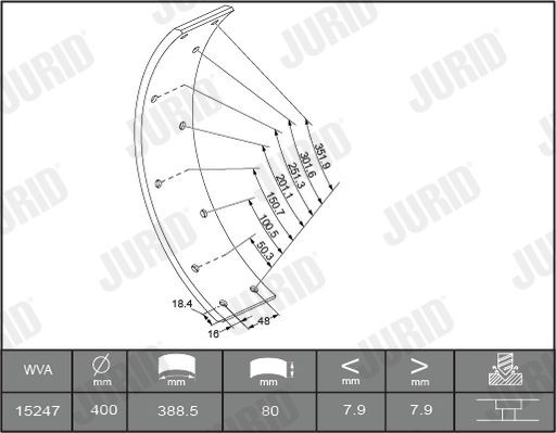 1524705380 JURID Bremsbelagsatz, Trommelbremse für VW online bestellen