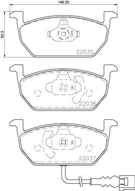BREMBO 22037 Disc pads PRIME LINE - Ring, incl. wear warning contact, with piston clip, without accessories