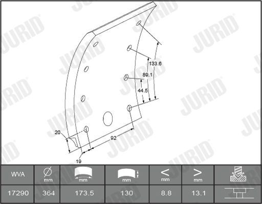 JURID 1729005380 Bremsbelagsatz, Trommelbremse für MERCEDES-BENZ ATEGO 3 LKW in Original Qualität