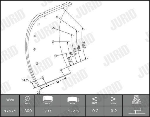17351 JURID Brake Lining Kit, drum brake 1735105460 buy