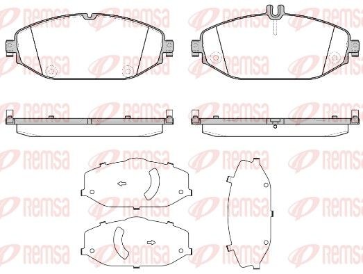 REMSA 1618.00 Brake pad set Front Axle, with adhesive film, with accessories