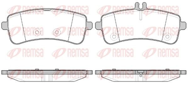 REMSA 1594.00 Brake pad set Rear Axle, prepared for wear indicator, with adhesive film