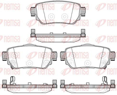PCA158202 REMSA Rear Axle, with acoustic wear warning Height 2: 47,4mm, Height: 44,9mm, Thickness: 15,2mm Brake pads 1582.02 buy