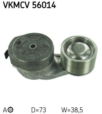 SKF Ø: 73mm, Width: 38,5mm Tensioner pulley, v-ribbed belt VKMCV 56014 buy