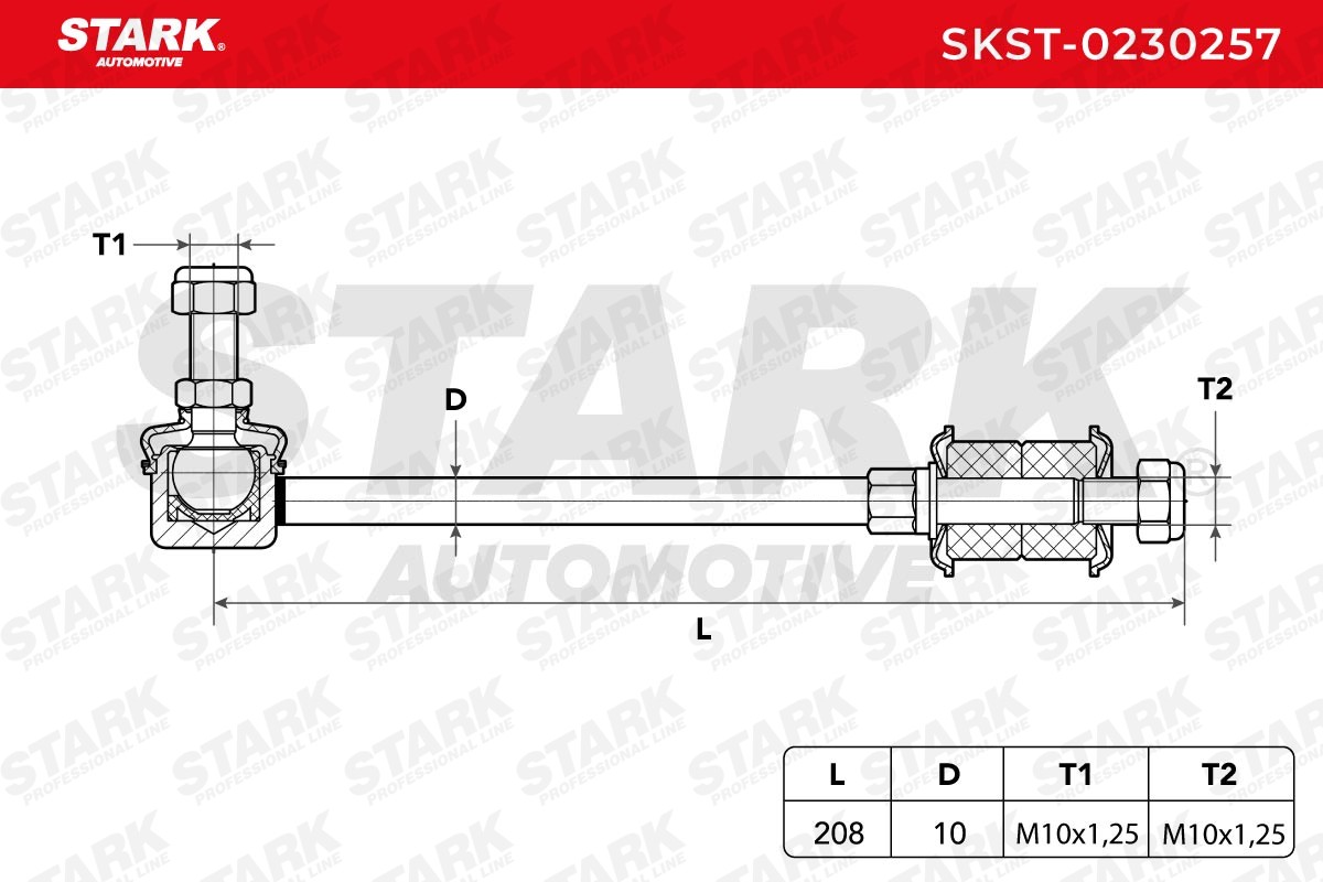 STARK SKST-0230257 Anti-roll bar link Rear Axle Left, Rear Axle Right, 206mm, M10X1.25