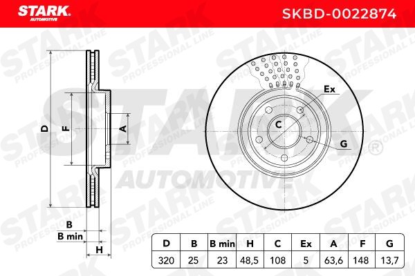 STARK Brake rotors SKBD-0022874 for FORD KA