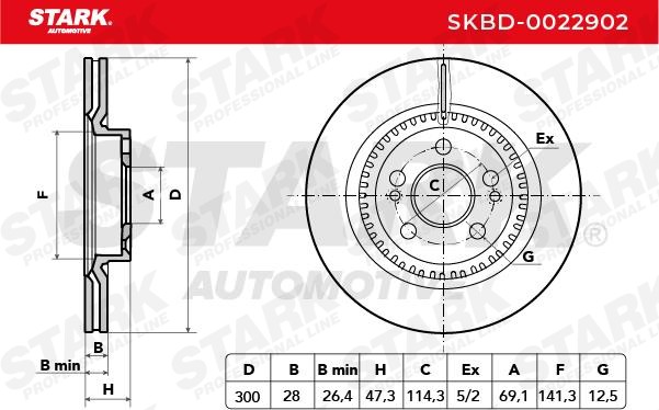 Stark SKBD-0022996 Lot de 2 disques de frein arrière