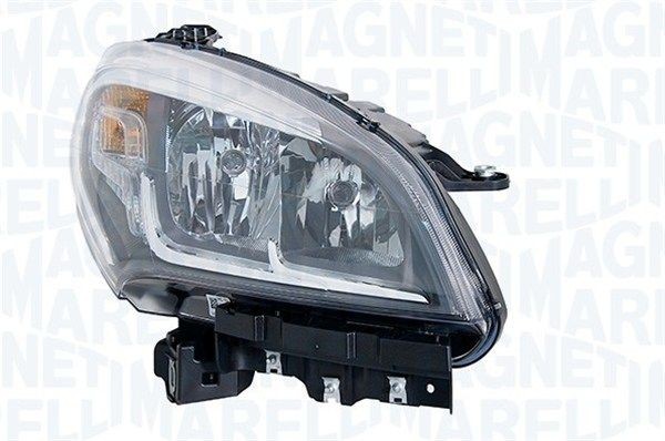 MAGNETI MARELLI 712104901120 Headlight Right, H7/H7, Halogen, Orange, without front fog light, with indicator, with low beam, with high beam, for right-hand traffic, without control unit for aut. LDR, with bulbs, with motor for headlamp levelling