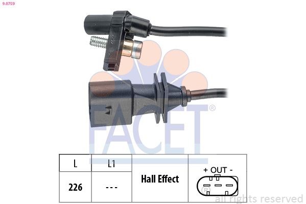 FACET 9.0759 Crankshaft sensor Made in Italy - OE Equivalent