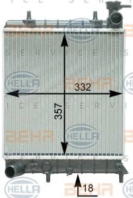 HELLA for vehicles with/without air conditioning, 335 x 298 x 16 mm, Manual Transmission, Brazed cooling fins Radiator 8MK 376 762-064 buy