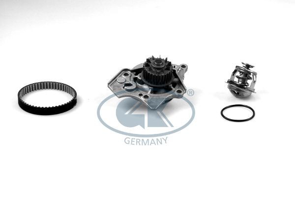 K980295A-TH GK Cambelt kit VW with thermostat, without coolant regulator, Number of Teeth: 54, Width: 12 mm