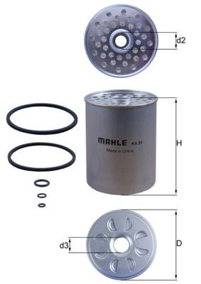 77649205 MAHLE ORIGINAL Filter Insert Height: 111,5mm Inline fuel filter KX 24D buy