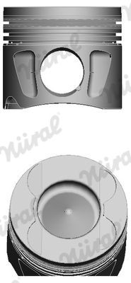 NÜRAL 87-427500-00 Piston 83 mm, with cooling duct, with piston ring carrier