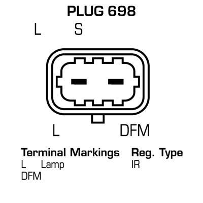 DELCO REMY DA2013 Alternators 12V, 100A, Plug698, Ø 54 mm, with integrated regulator, Remy Remanufactured