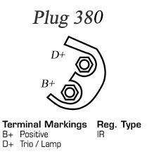 DELCO REMY DA2229 Alternators 12V, 105A, Plug380, Ø 54 mm, with integrated regulator, Remy Remanufactured