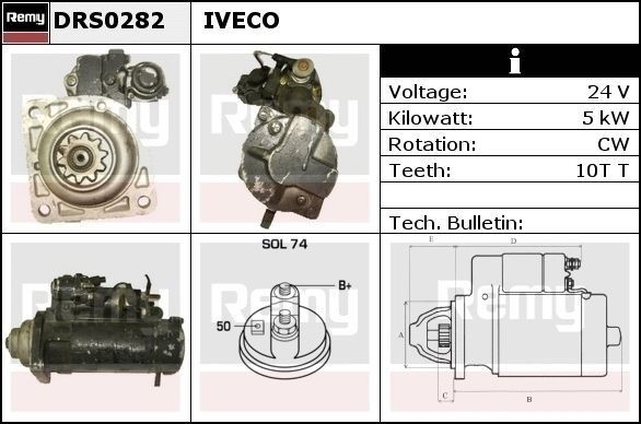 DELCO REMY DRS0282 Anlasser für IVECO EuroTech MH LKW in Original Qualität