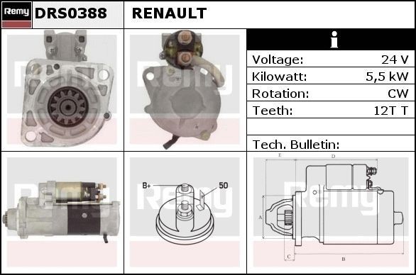 DS1498 DELCO REMY DRS0388 Starter motor M9T-60371