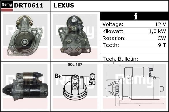 DELCO REMY DRT0611 Starter motor LEXUS experience and price