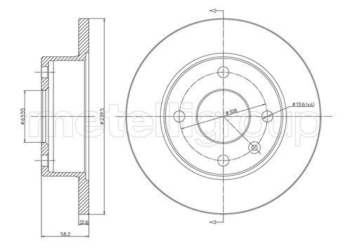 METELLI 240,0x12,7mm, 4x63,6, solid Ø: 240,0mm, Num. of holes: 4, Brake Disc Thickness: 12,7mm Brake rotor 23-0098 buy