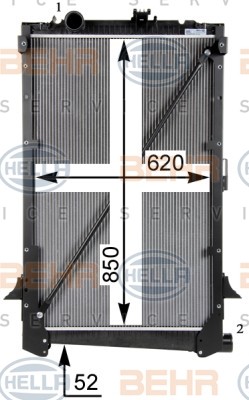 HELLA 8MK 376 751-764 Kühler, Motorkühlung für DAF CF 85 LKW in Original Qualität