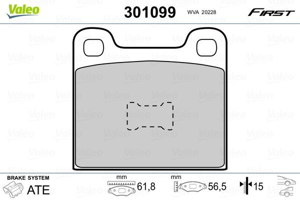 Volkswagen POLO Disk brake pads 7949973 VALEO 301099 online buy