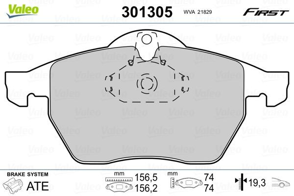 Opel CALIBRA A Brake pad set VALEO 301305 cheap