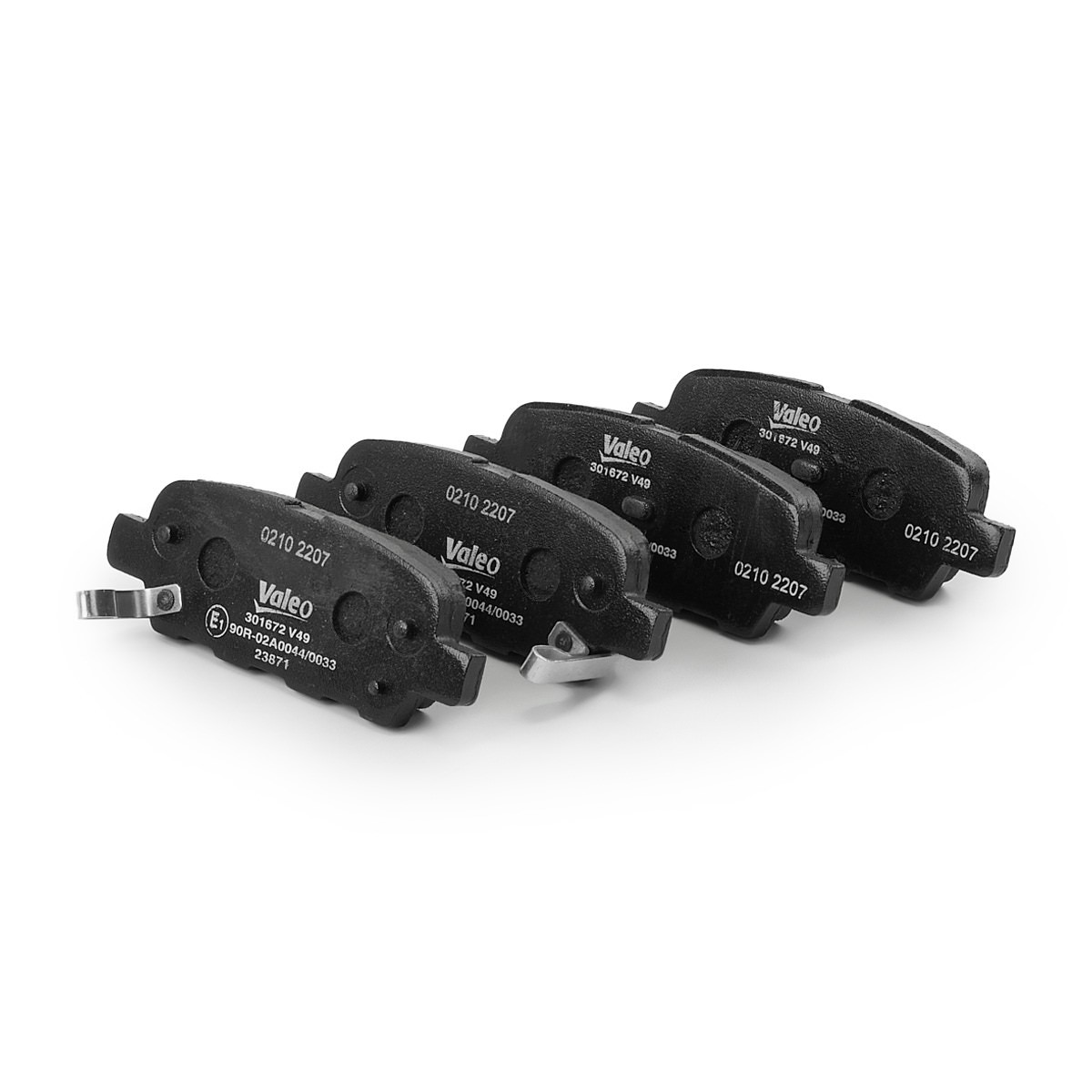 VALEO 301672 Brake pad set FIRST, Rear Axle, incl. wear warning contact, without anti-squeak plate