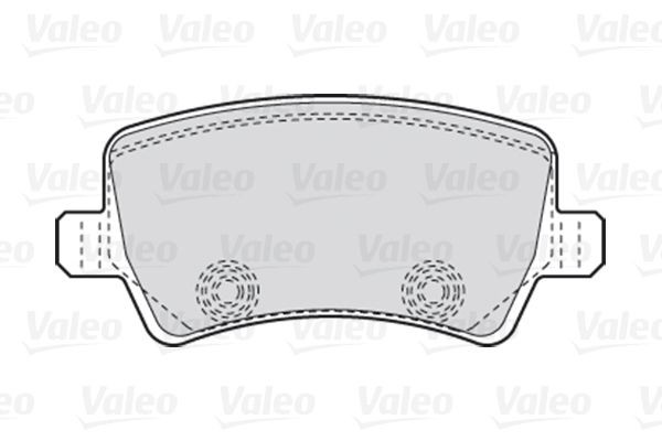 301928 Set of brake pads 301928 VALEO FIRST, Rear Axle, excl. wear warning contact, with anti-squeak plate