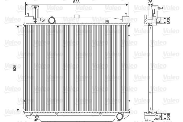 VALEO Aluminium, 628 x 525 x 26 mm, without coolant regulator, Brazed cooling fins Radiator 701591 buy