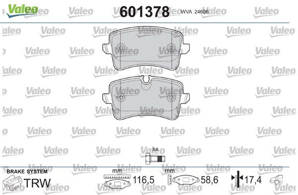 Great value for money - VALEO Brake pad set 601378