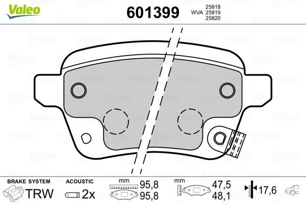 VALEO Brake pad rear and front Fiat Tipo Estate new 601399
