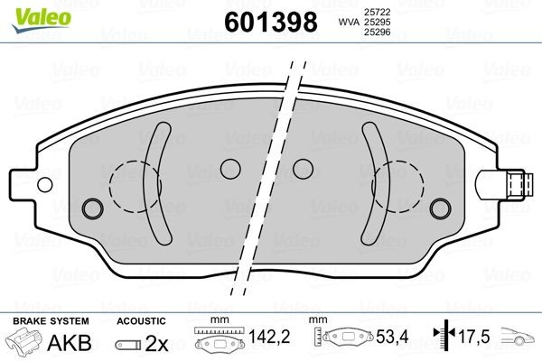 Chevrolet COBALT Brake pad set VALEO 601398 cheap